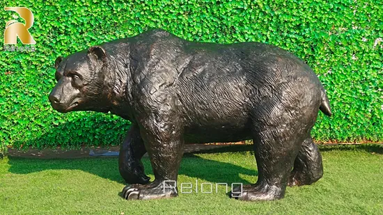 Factory Price Life Size Bronze Standing Bear Statue for Garden Ornament 