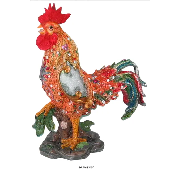 Resin Model Decoration Simulation Rooster Ornament Outdoor Farmhouse Floor Animal Sculpture 