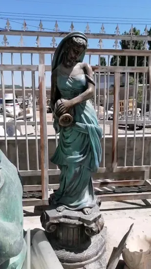 Outdoor Garden Copper Life Size Naked Lady Sculpture Bronze Women Statues Floor Lamp Post Factory 