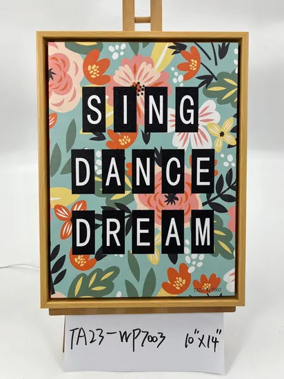 Luxury Wall Art Add LED Light Letter Print on Canvas Wall Art Print Modern Style on Custom