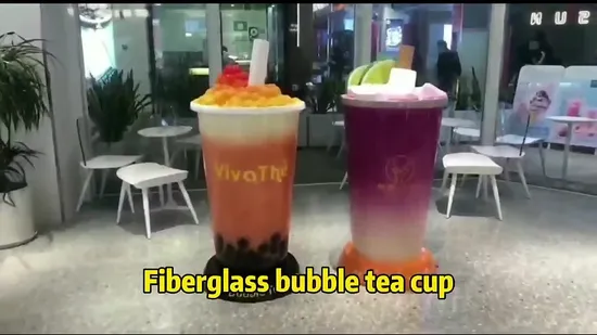 Milk Tea Cup Model Glass Fiber Reinforced Plastic Sculpture Dessert Shop Opening Door Floor Decoration Attractive Large Ornaments 