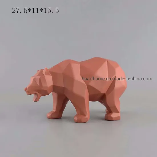 Resin Home Decoration Geometrical Black Bear Statues Homeware 