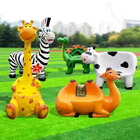 Popular Resin Crafts Resin Fiberglass Animal Seat Statue for Sale 