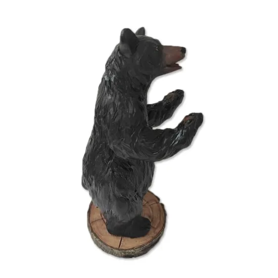 Resin Animal Figurine Black Bear Statue for Home Garden Decor 