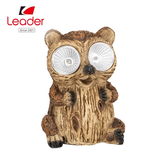 Factory Direct Solar Bear Figurine, Resin Bear Statue with Solar Light 