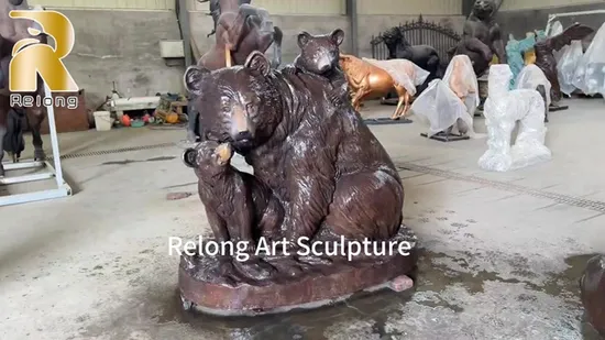 Factory Price Customized Large Bronze Standing Grizzly Bear Statue for Outdoor Decor 