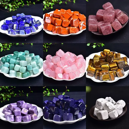 Natural Crystal Cubes Aromatherapy Diffuser Stones Rose Quartz Decor Stones Desk Ornament 
