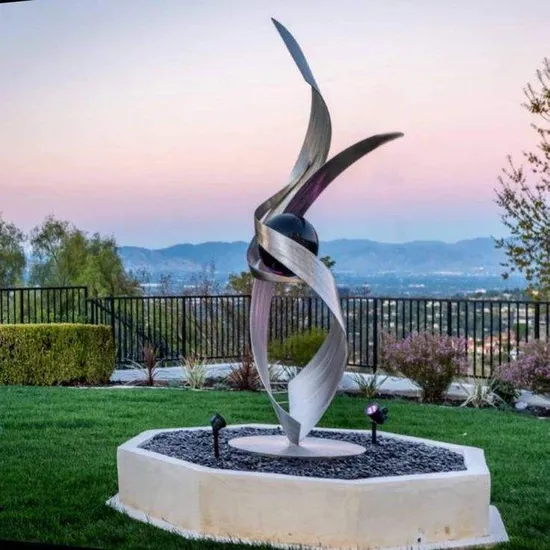 Handmade Modern Abstract Stainless Steel Sculpture 