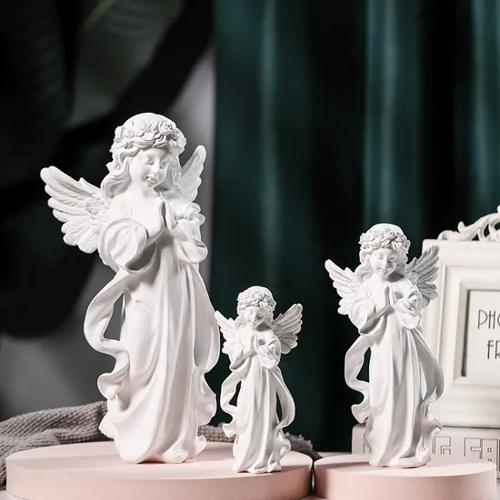 Angel Figurine Home Decor Christmas Gift Garden Sculpture Resin Statue Wedding Decoration 