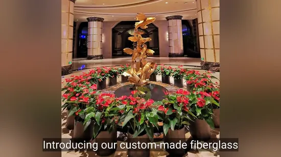Fiberglass Reinforced Plastic Electroplated Water Drop Sculpture Hotel Lobby Decoration Floor