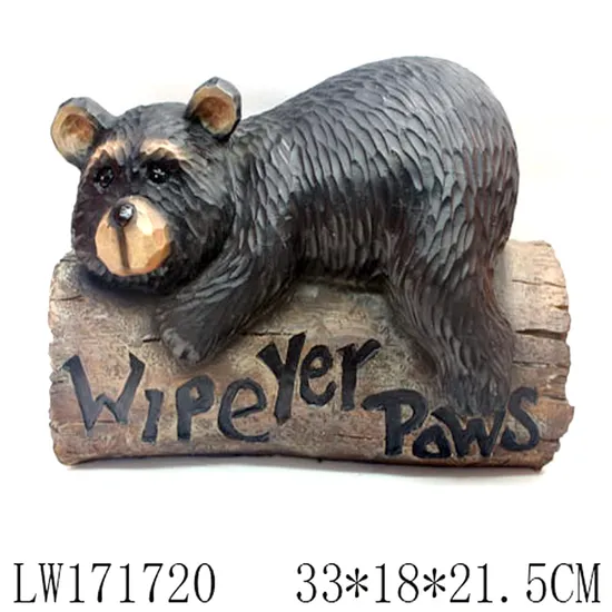 Wholesale Cute Hand Forest Bear Garden Home Decor Resin Animal Statue 