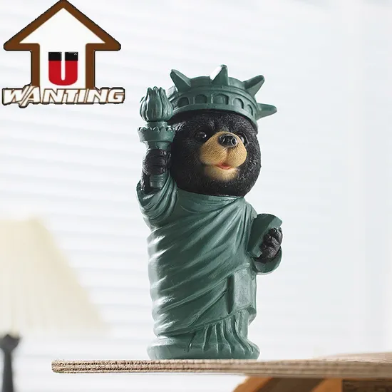 Statue of Liberty Bear Hot Sale Resin Craft Cartoon Figure Kids Toy 