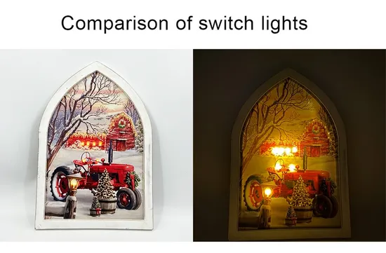 Custom Christmas Snowman Mural Wall Art LED Lights Canvas Art Christmas Sofa Wall Art 