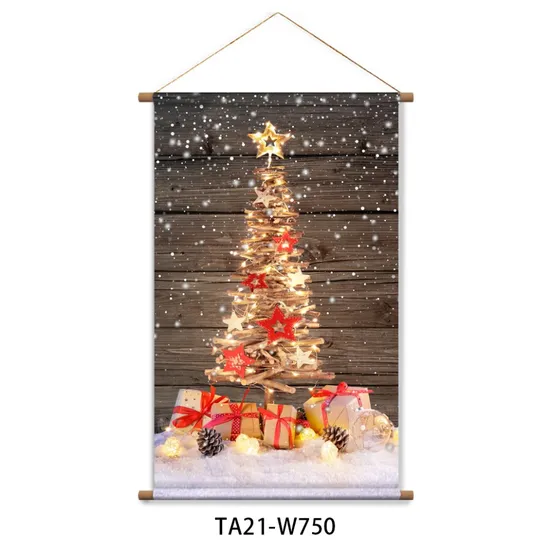 Paintings and Wall Arts Canvas LED Lighted Pictures Christmas Fabric Gift Christmas Wall Art Home Accessories Decoration 
